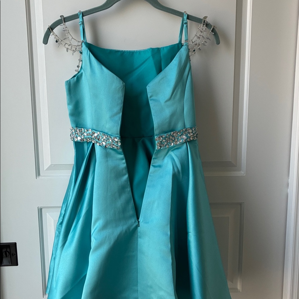 Girls Embellished  Party Dress - Aqua -Size 10 - Special Occassion/ Pageant - Picture 8 of 8